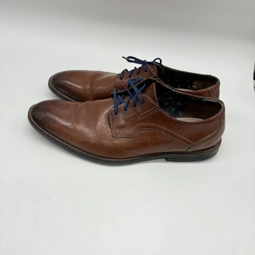 Clarks Tor England Mens 11M Brown Leather Lace Up Oxford Dress Shoes